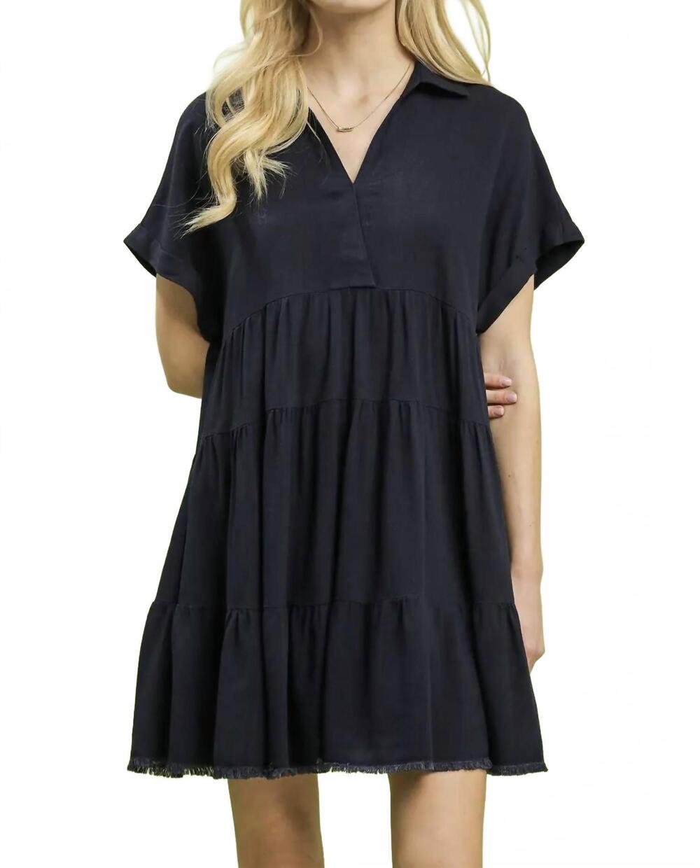 NEW UMGEE babydoll mini dress in navy